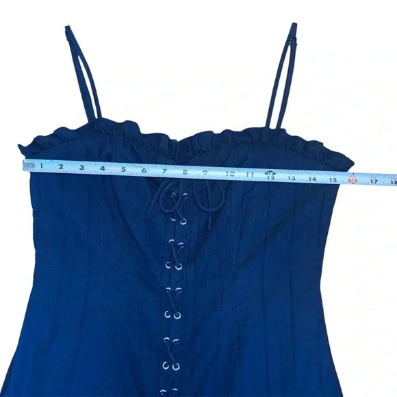 REVOLVE superdown Chloe Lace Up Dress in Navy- Size Medium - Picture 7 of 10